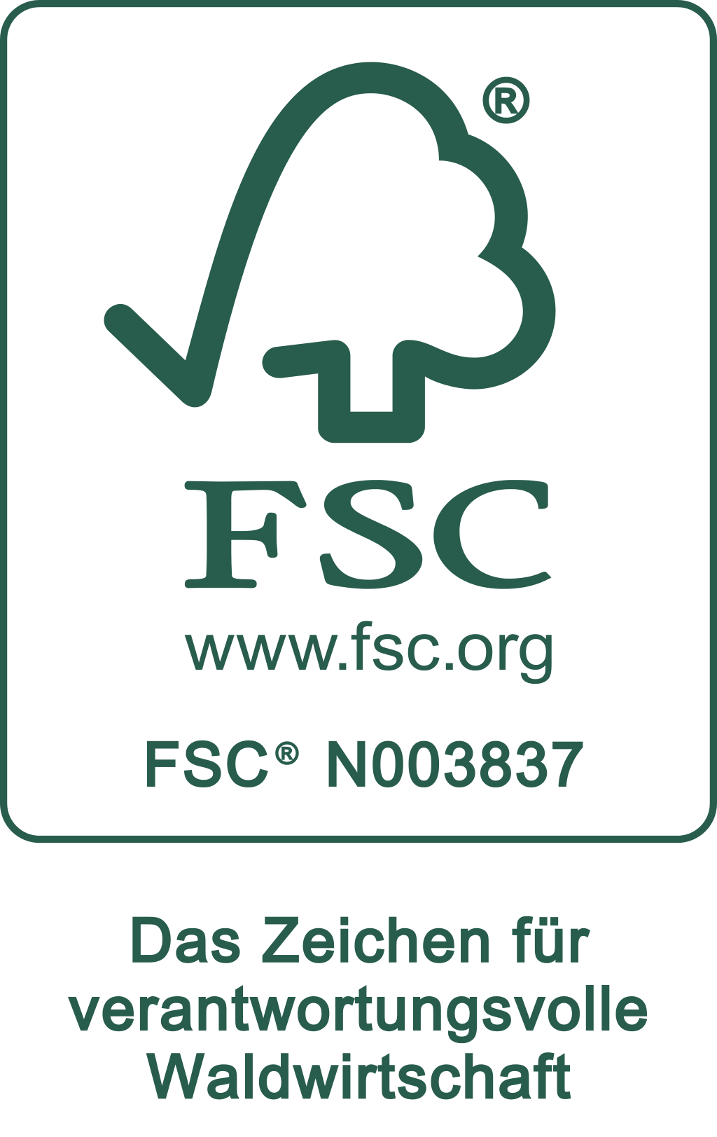 FSC Logo Zeichen für verantwortungsvolle Waldwirtschaft